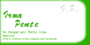 irma pente business card